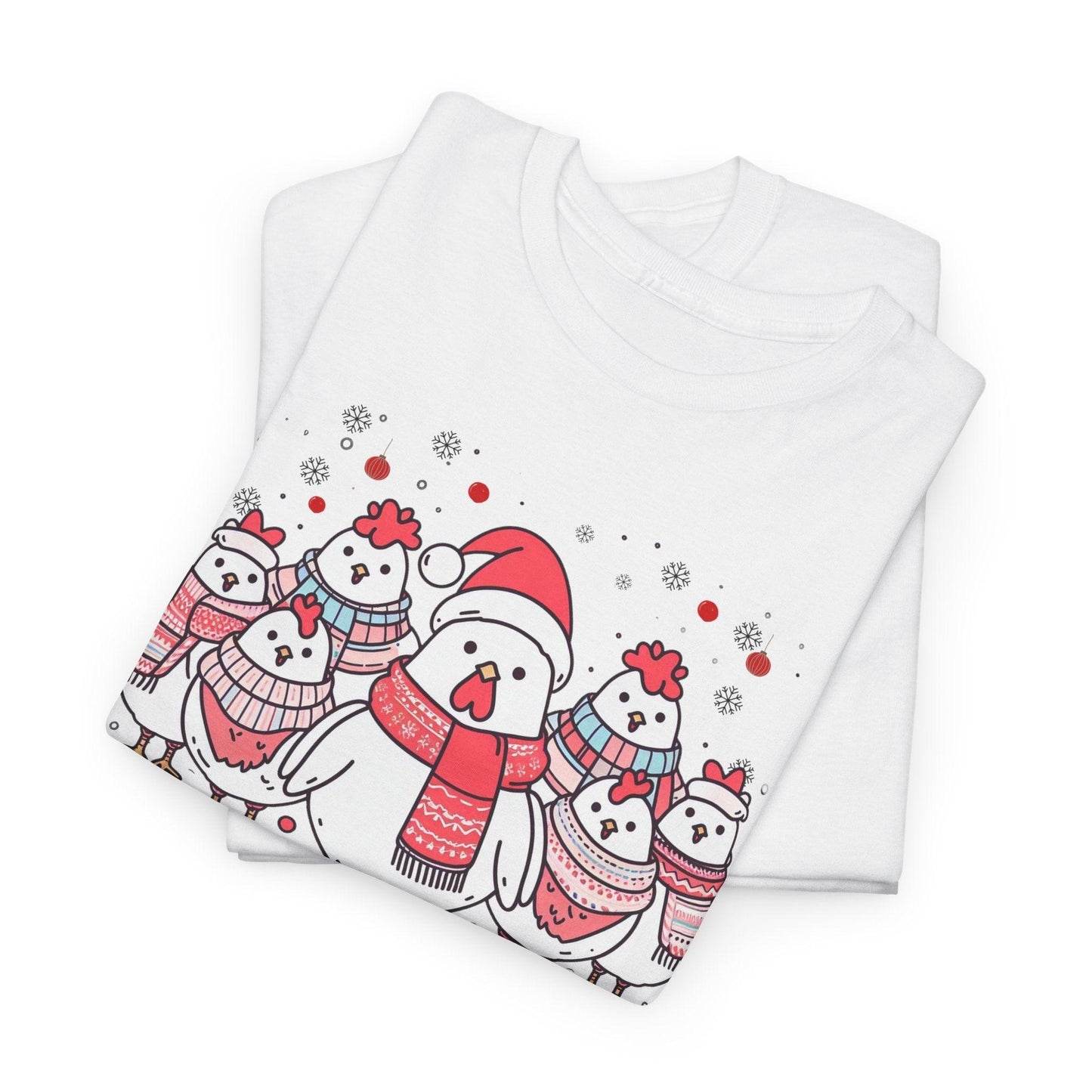 Christmas Chickens Shirt | Funny Farmer Animal Lovers Xmas Tee - Stylfer