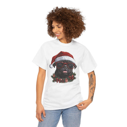 Funny Santa Pug Christmas T-Shirt – Cute Dog Lovers Holiday Gift Tee - Stylfer