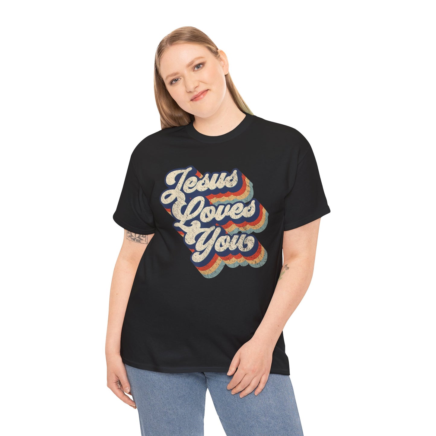 Jesus Loves You Retro T-Shirt | Christian Faith Graphic Tee for Men & Women