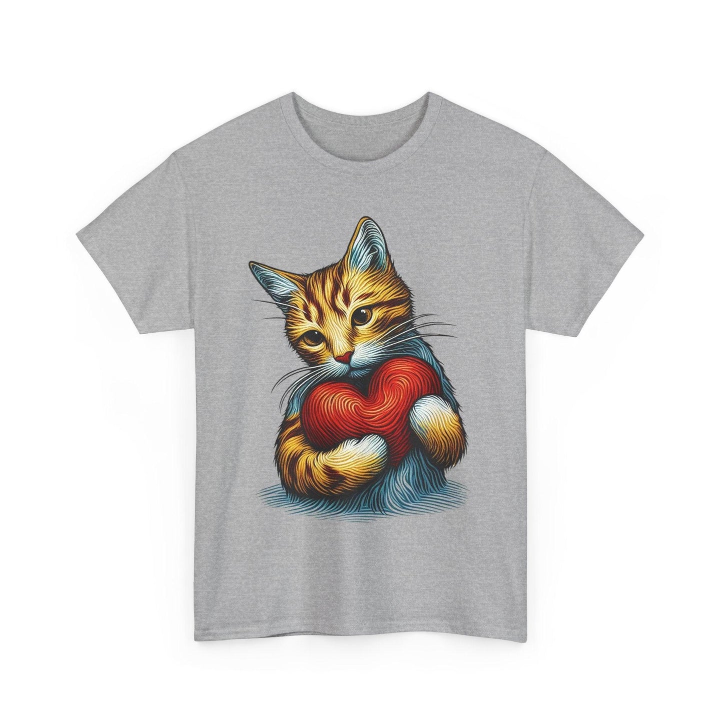 Valentines Day Cute Cat Love T-Shirt - Stylfer