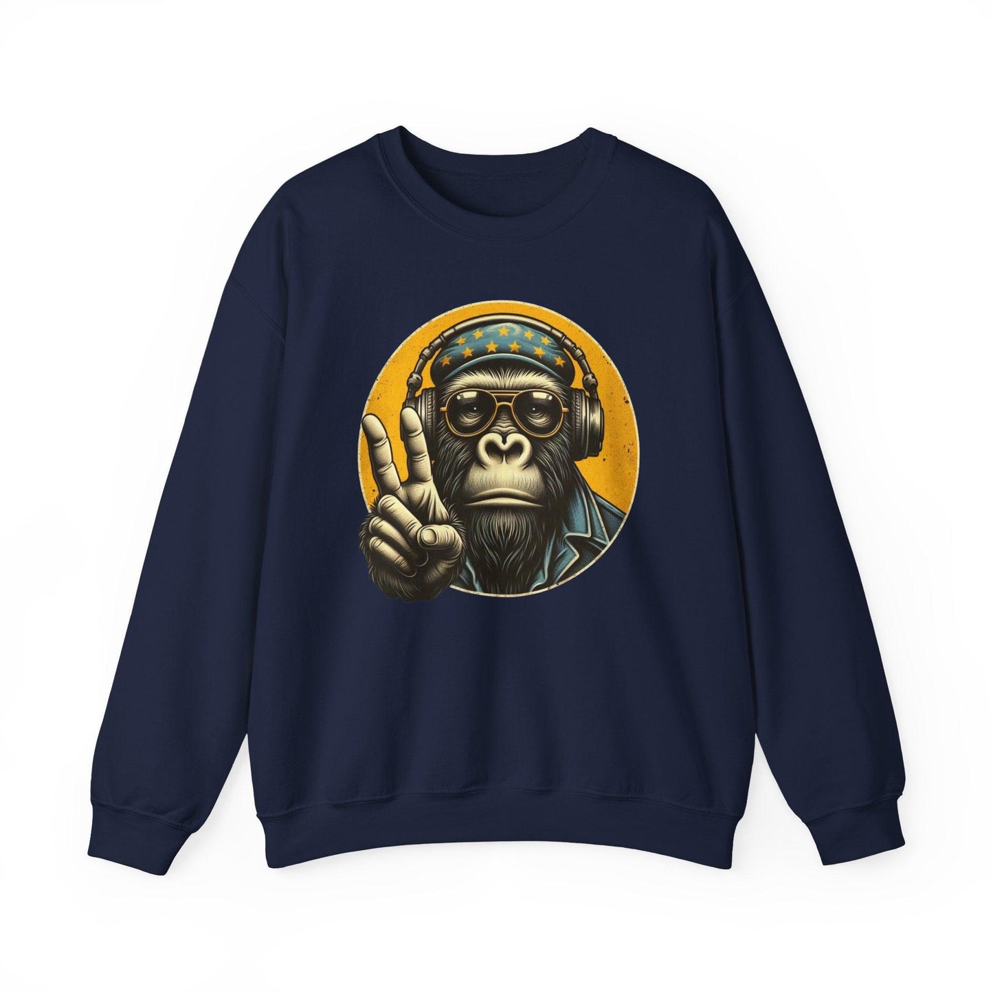 Cool Monkey Sweatshirt | Funky Monkey Face Sweatshirt for Men & Women - Stylfer