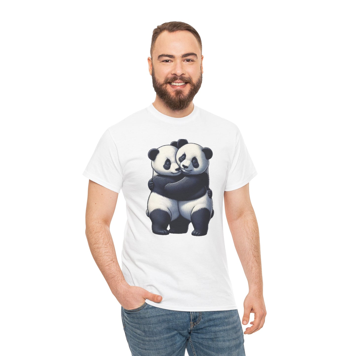 Panda Love Couples T-Shirt – Adorable Panda Hug Graphic Tee