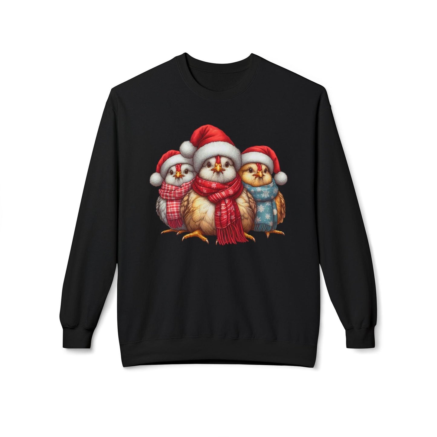 Christmas Chickens Funny Sweatshirt | Animal Lovers Farmer Xmas Shirt - Stylfer