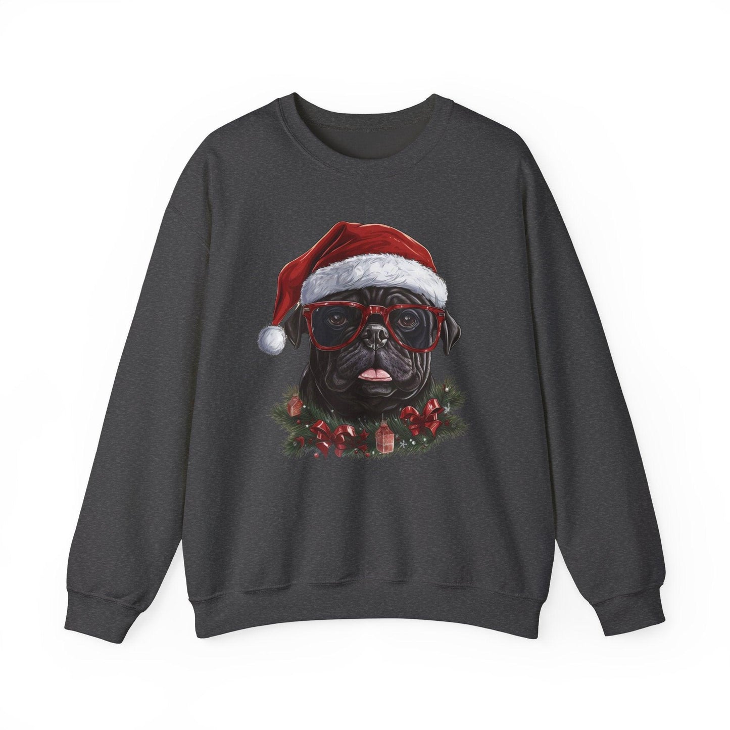 Funny Santa Pug Christmas Sweatshirt – Cute Holiday Pullover for Dog Lovers - Stylfer