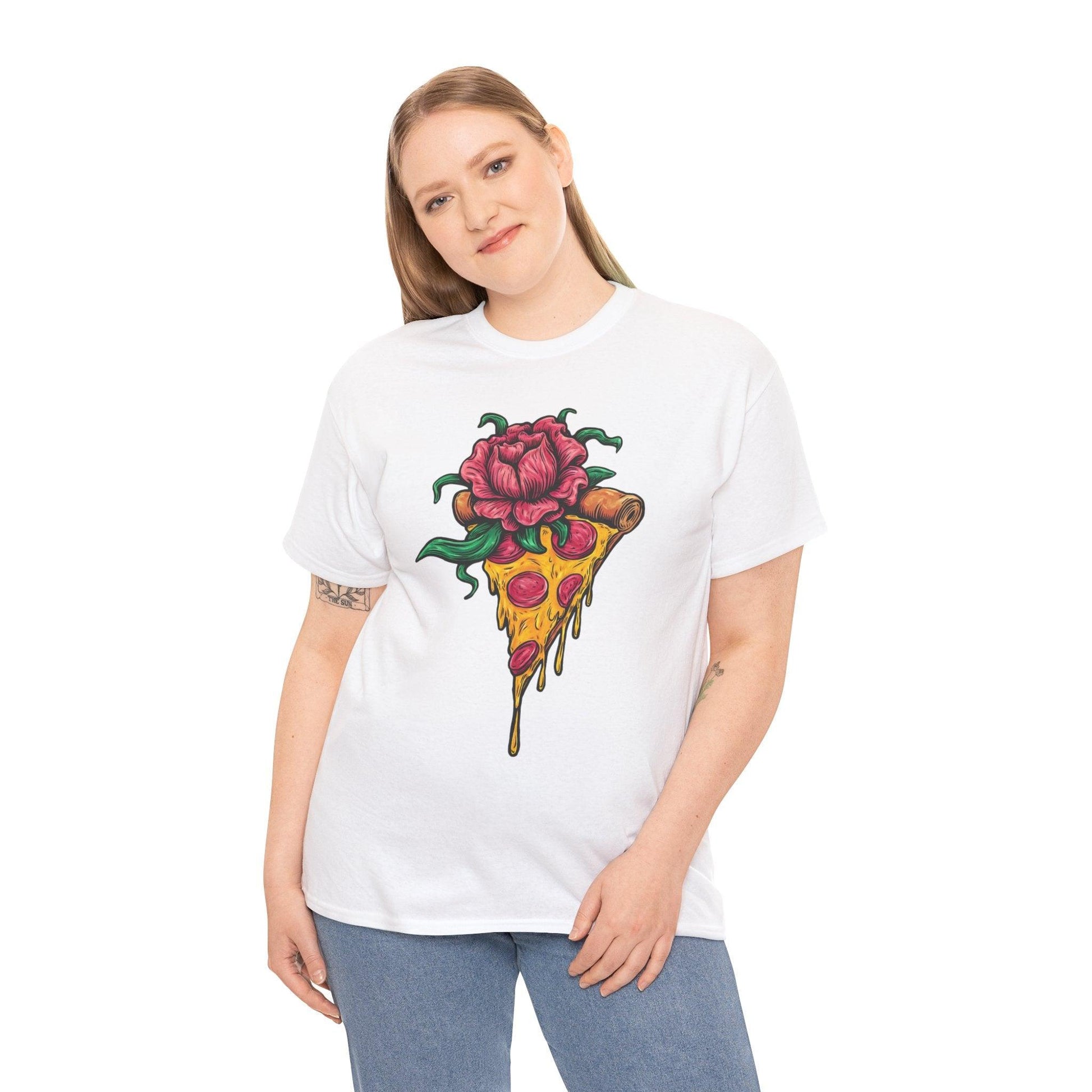 Floral Pizza Shirt | Funny and Unique Foodie Design - Stylfer