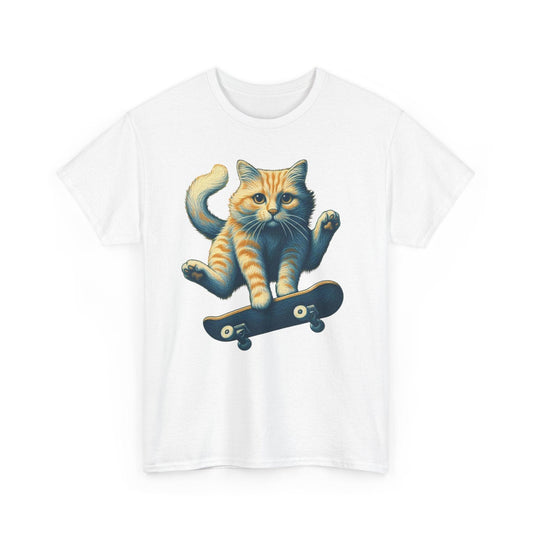 Cute Cat Skateboarding Skater T-shirt - Stylfer