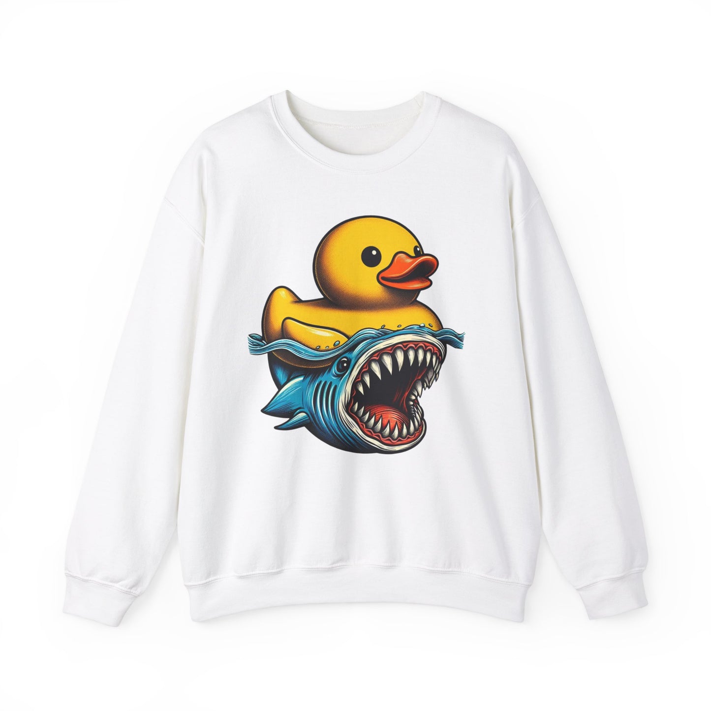 Monster Duck Shark Sweatshirt – Funny Horror Novelty Graphic Pullover