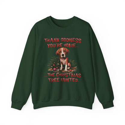 Thank Godness You're Home Christmas Sweatshirt | Funny Dog Sweater - Stylfer