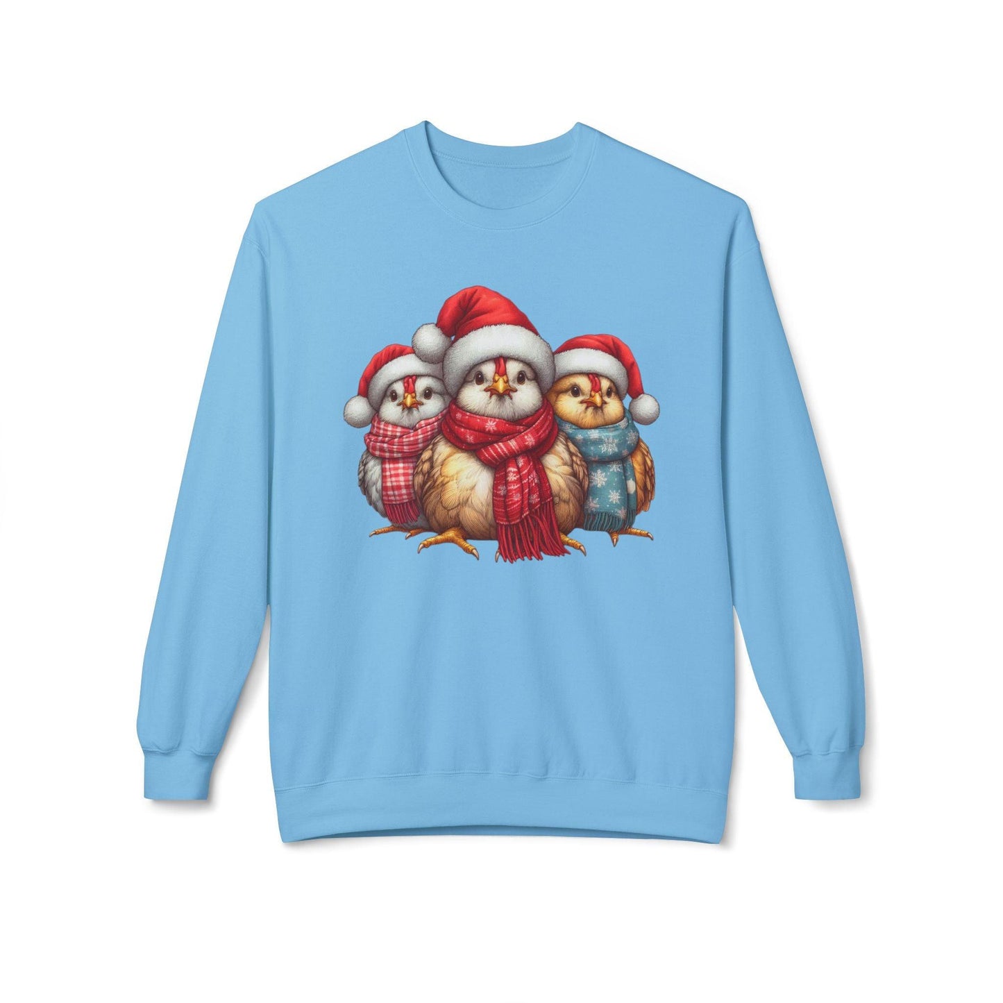 Christmas Chickens Funny Sweatshirt | Animal Lovers Farmer Xmas Shirt - Stylfer