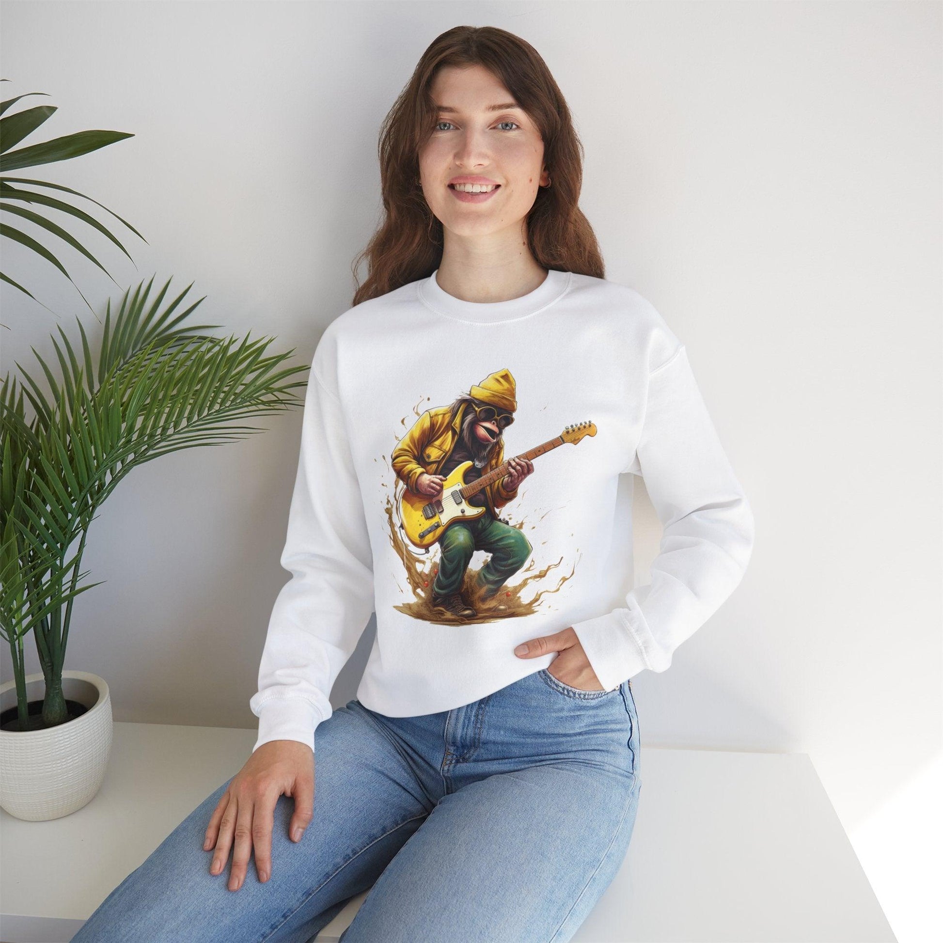 Monkey Guitar Sweatshirt | Cool Music Shirts for Men & Women - Stylfer