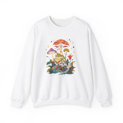 Frog on Mushrooms Sweatshirt | Cozy Whimsical Frog Lover Pullover