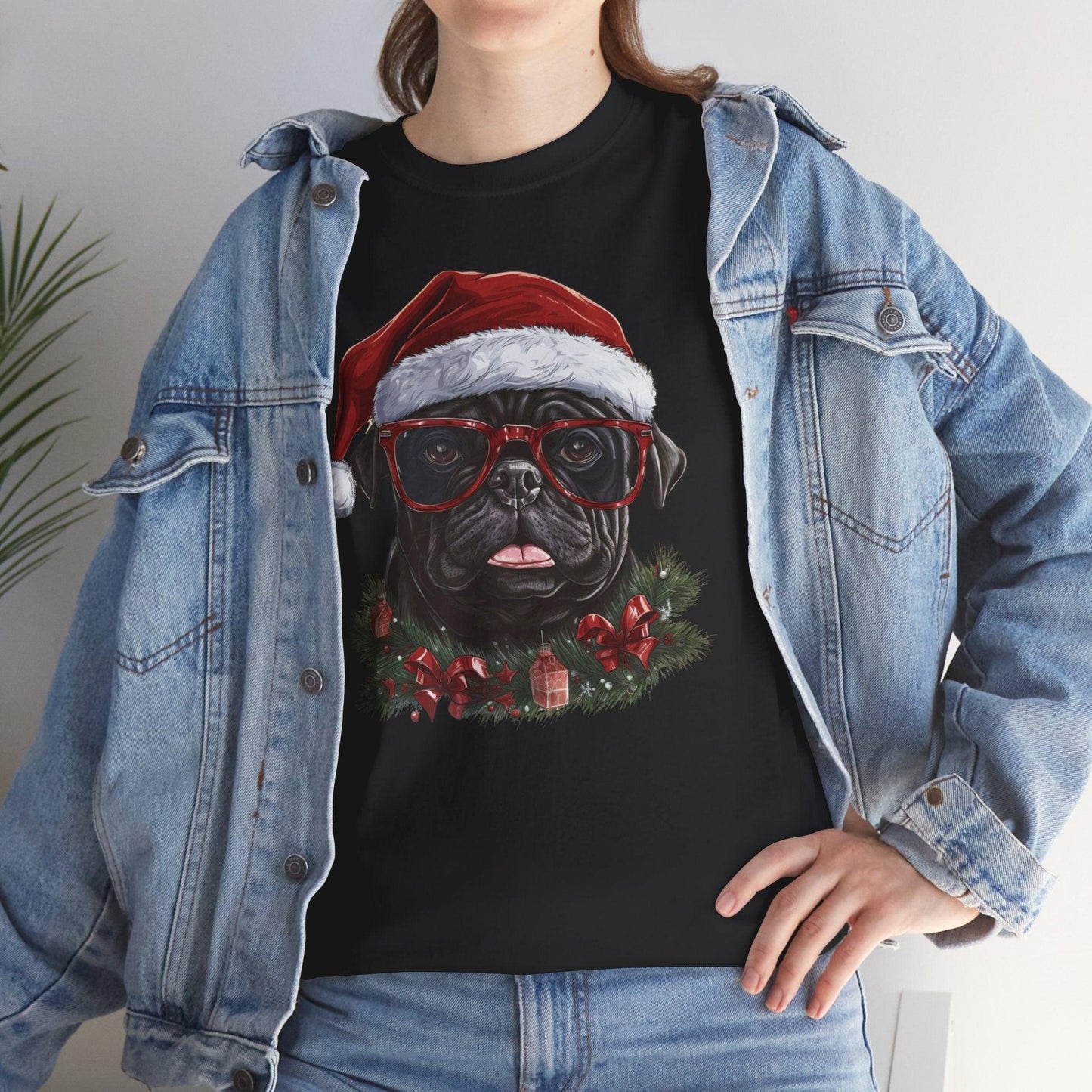 Funny Santa Pug Christmas T-Shirt – Cute Dog Lovers Holiday Gift Tee - Stylfer