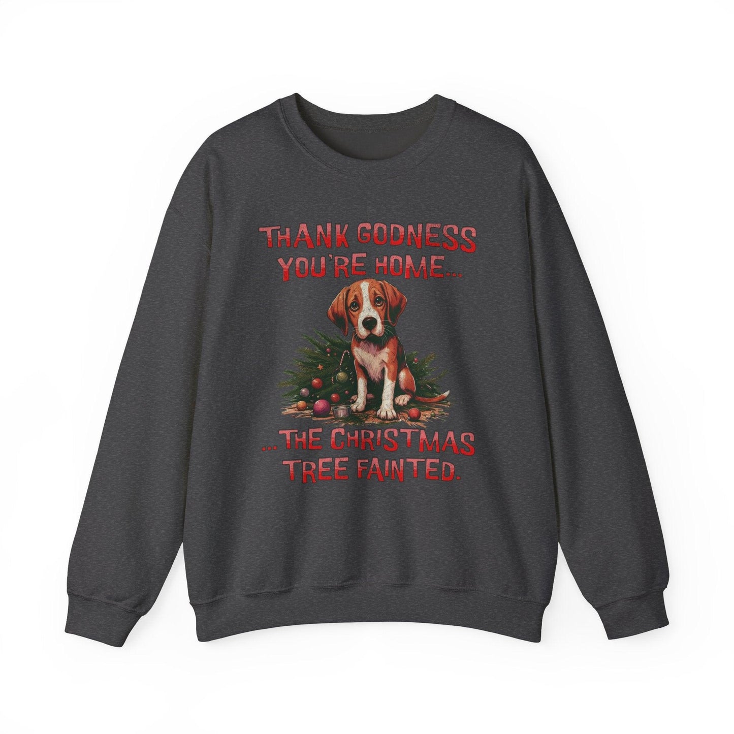 Thank Godness You're Home Christmas Sweatshirt | Funny Dog Sweater - Stylfer