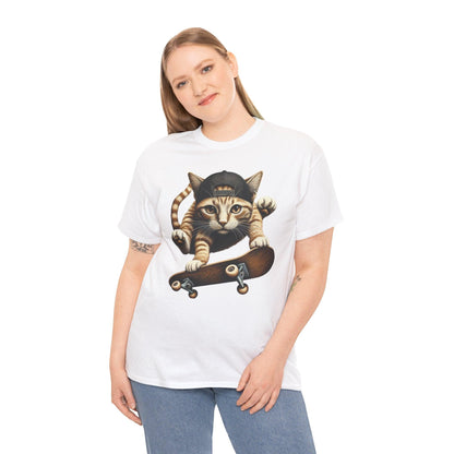 Skater Cat Skateboarding T-shirt - Stylfer