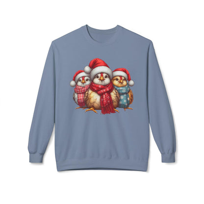 Christmas Chickens Funny Sweatshirt | Animal Lovers Farmer Xmas Shirt - Stylfer