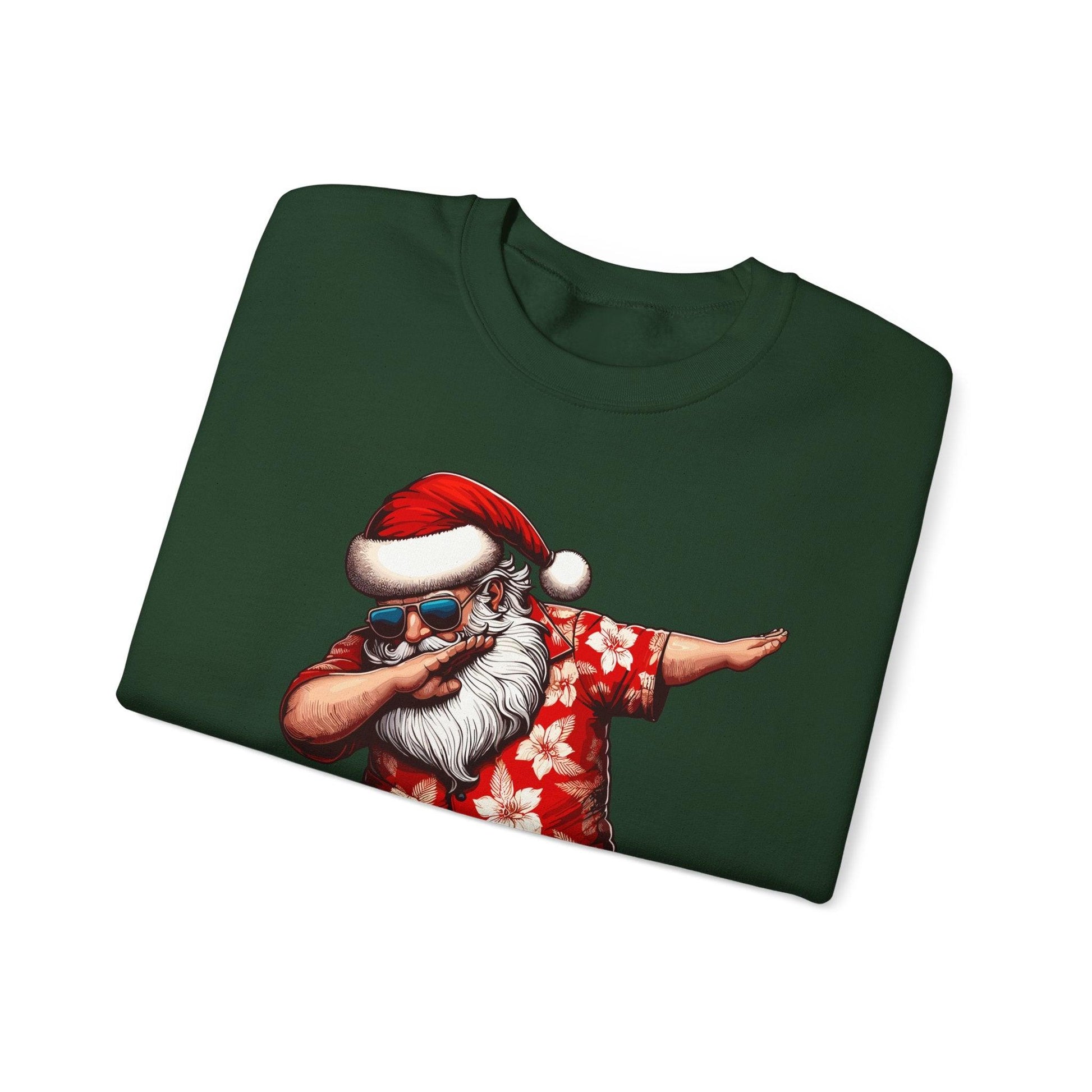 Hawaiian Dabbing Santa | Funny Christmas Sweatshirt for Cozy Festivities - Stylfer