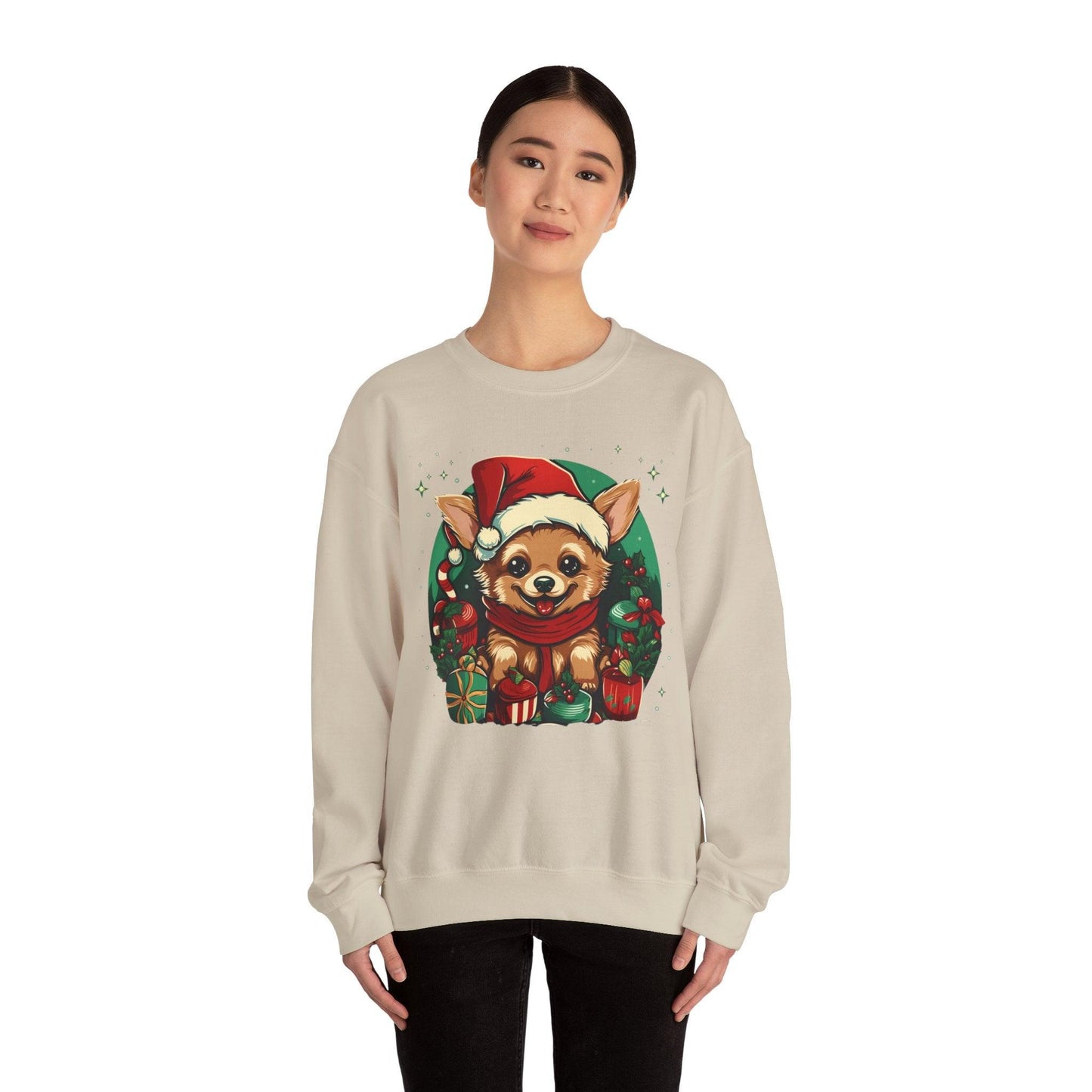 Chihuahua Santa Hat Sweatshirt | Ugly Christmas Sweater - Stylfer