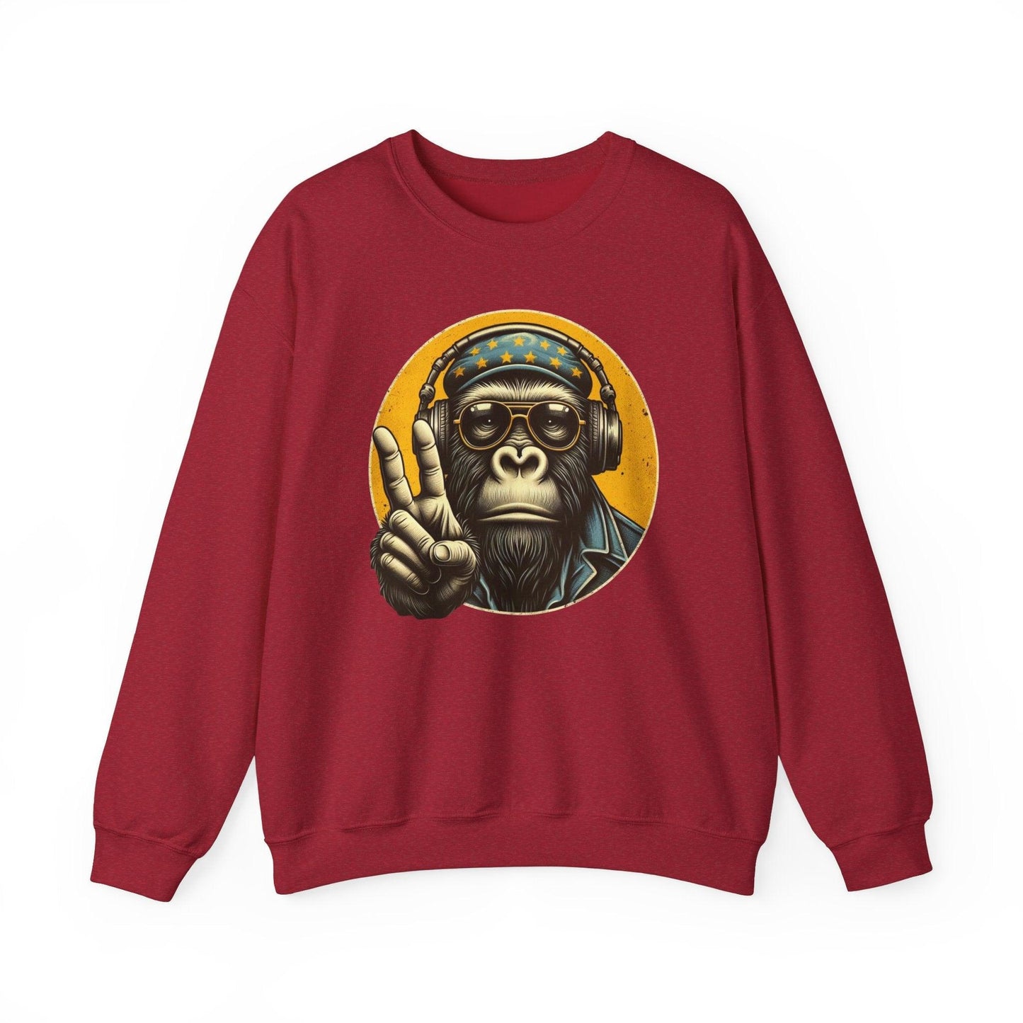 Cool Monkey Sweatshirt | Funky Monkey Face Sweatshirt for Men & Women - Stylfer