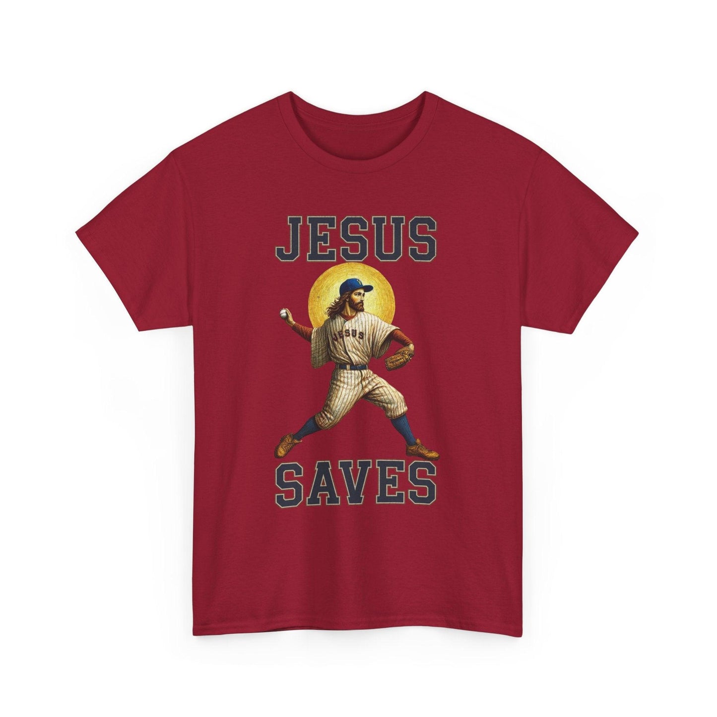 Jesus Saves Christmas T-Shirt | Personalized Baseball Holiday Te - Stylfer