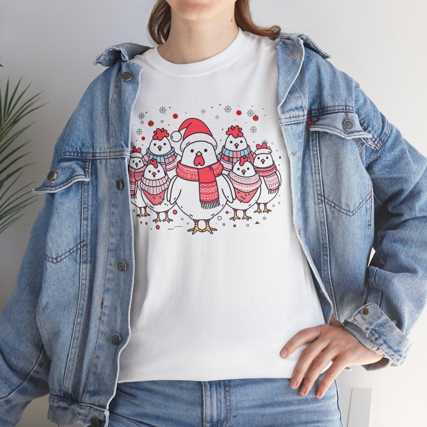 Christmas Chickens Shirt | Funny Farmer Animal Lovers Xmas Tee - Stylfer