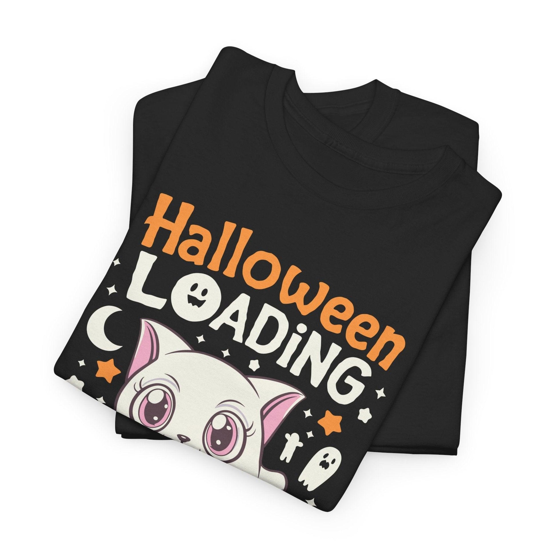 Cat Ghost Funny Shirt | Humorous Halloween Loading Holiday Tee - Stylfer