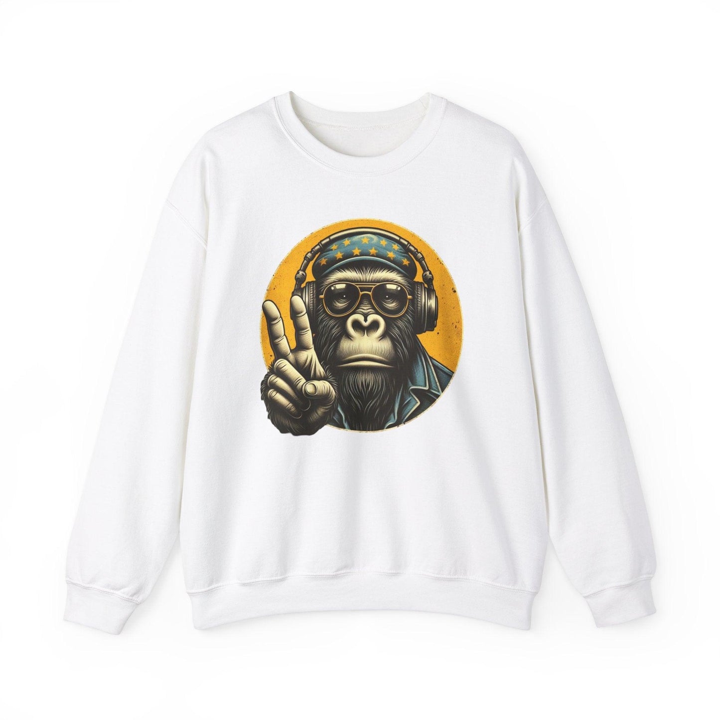 Cool Monkey Sweatshirt | Funky Monkey Face Sweatshirt for Men & Women - Stylfer