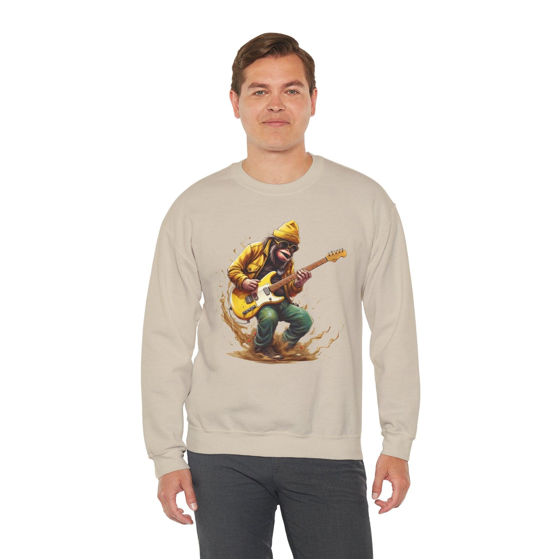 Monkey Guitar Sweatshirt | Cool Music Shirts for Men & Women - Stylfer