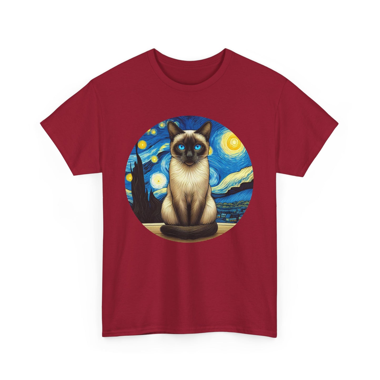 Siamese Cat T-shirt – Vintage Van Gogh Style Shirt for Cat Lovers