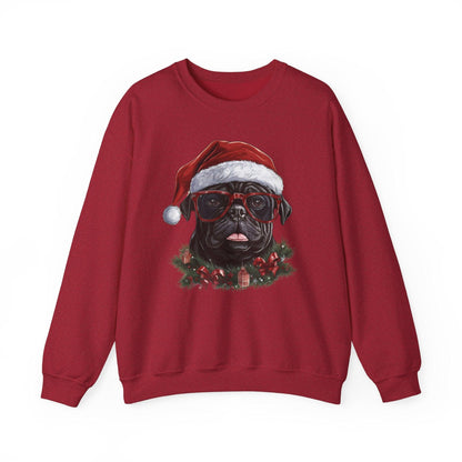 Funny Santa Pug Christmas Sweatshirt – Cute Holiday Pullover for Dog Lovers - Stylfer