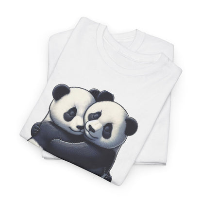 Panda Love Couples T-Shirt – Adorable Panda Hug Graphic Tee