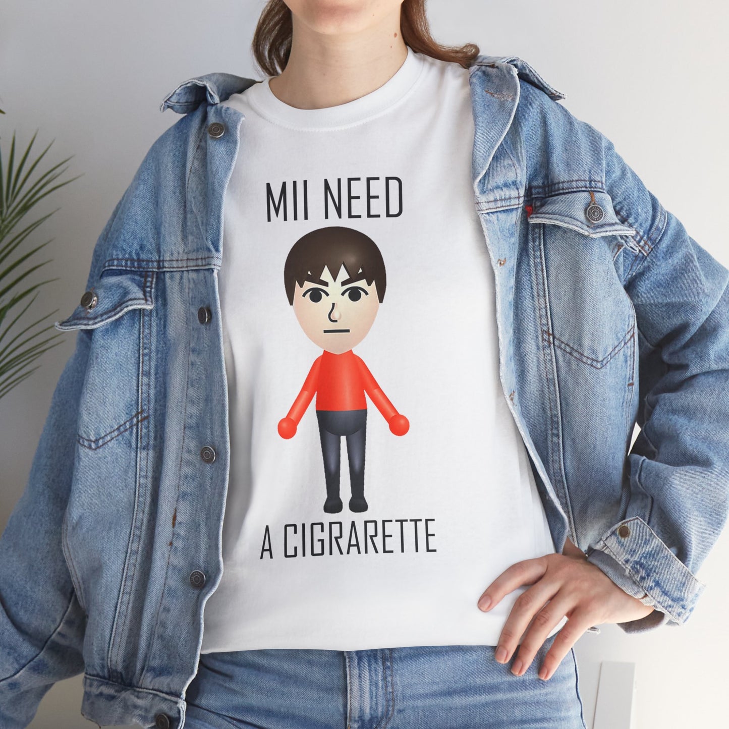 Mii Need a Cigarette T-shirt Funny Retro Gaming Graphic Tee