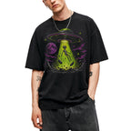 SF_COLOR=black; SF_ITEM=adult-t-shirt; SF_ROLE=gallery; Alien Abduction UFO T-Shirt Neon Tractor Beam Space Moon Sci Fi Apparel - Black Adult T-Shirt product image