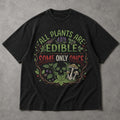 SF_COLOR=black; SF_ITEM=adult-t-shirt; SF_ROLE=main; All Plants Are Edible Mushrooms T-Shirt Skull Poisonous Plants Graphic Tee - Black Adult T-Shirt product image