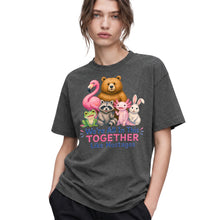 SF_COLOR=dark-heather; SF_ITEM=adult-t-shirt; SF_ROLE=gallery; Animals Together Like Hostages Flamingo Bear T-Shirt Funny Cute Crew Tee - Dark Heather Adult T-Shirt product image