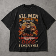 SF_COLOR=black; SF_ITEM=adult-t-shirt; SF_ROLE=main; Barbecue Like A Boss In Seventies T-Shirt Funny Grilling Retiret Apparel - Black Adult T-Shirt product image