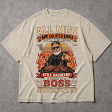 SF_COLOR=sand; SF_ITEM=adult-t-shirt; SF_ROLE=main; Barbecue Like A Boss In Seventies T-Shirt Funny Grilling Retiret Apparel - Sand Adult T-Shirt product image