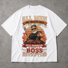 SF_COLOR=white; SF_ITEM=adult-t-shirt; SF_ROLE=main; Barbecue Like A Boss In Seventies T-Shirt Funny Grilling Retiret Apparel - White Adult T-Shirt product image