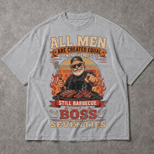 SF_COLOR=sport-grey; SF_ITEM=adult-t-shirt; SF_ROLE=main; Barbecue Like A Boss In Seventies T-Shirt Funny Grilling Retiret Apparel - Sport Grey Adult T-Shirt product image