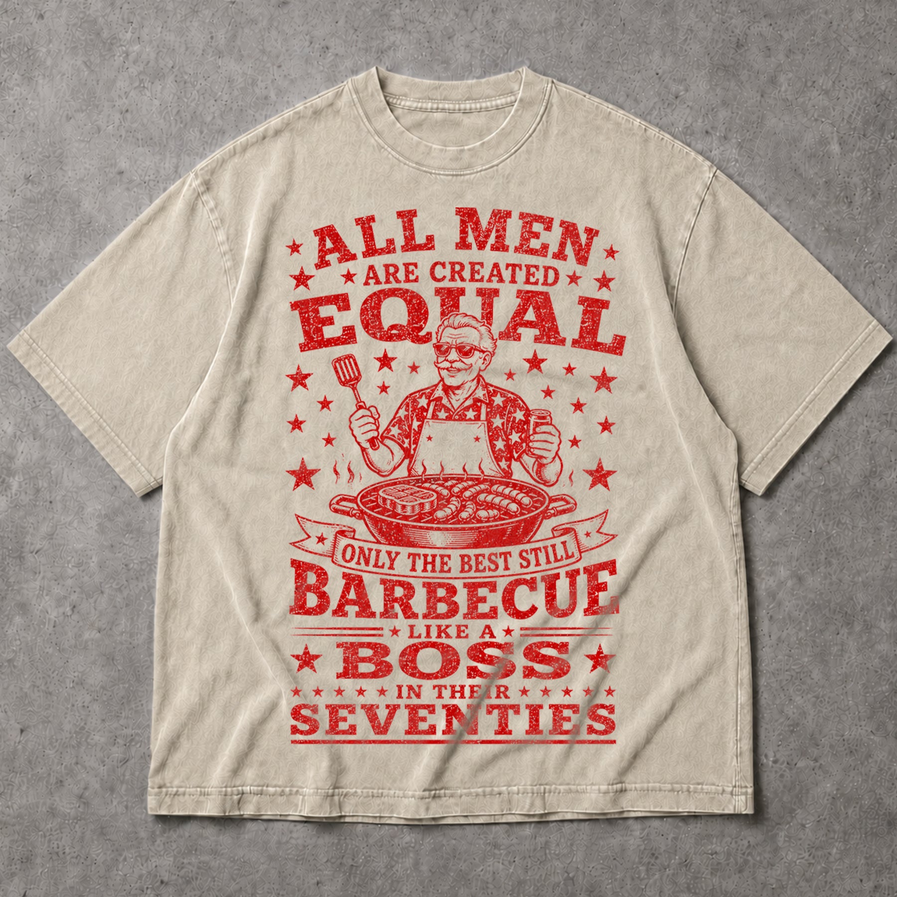 SF_COLOR=sand; SF_ITEM=adult-t-shirt; SF_ROLE=main; Best Barbecue In Seventies T-Shirt Funny Grilling BBQ Boss Retiret Tee - Sand Adult T-Shirt product image