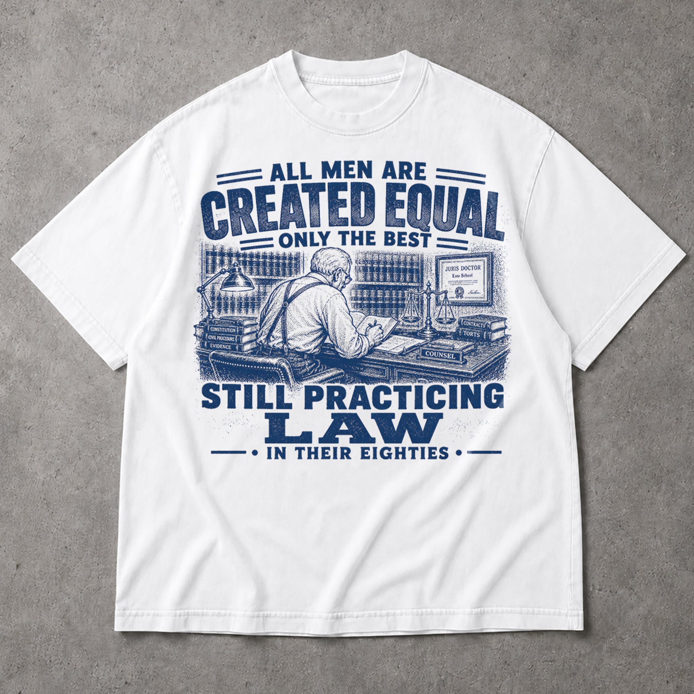 SF_COLOR=white; SF_ITEM=adult-t-shirt; SF_ROLE=main; Best Practicing Law In Their Eighties T-Shirt Funny Lawyer Attorney Apparel - White Adult T-Shirt product image
