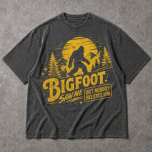 SF_COLOR=dark-heather; SF_ITEM=adult-t-shirt; SF_ROLE=main; Bigfoot Saw Me But Nobody Believes Him T-Shirt Sasquatch Nature Silhouette Tee - Dark Heather Adult T-Shirt product image