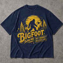 SF_COLOR=navy; SF_ITEM=adult-t-shirt; SF_ROLE=main; Bigfoot Saw Me But Nobody Believes Him T-Shirt Sasquatch Nature Silhouette Tee - Navy Adult T-Shirt product image