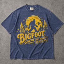 SF_COLOR=sport-grey|denim; SF_ITEM=adult-t-shirt; SF_ROLE=main; Bigfoot Saw Me But Nobody Believes Him T-Shirt Sasquatch Nature Silhouette Tee - Sport Grey, Denim Adult T-Shirt product image