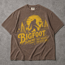 SF_COLOR=sport-grey|espresso; SF_ITEM=adult-t-shirt; SF_ROLE=main; Bigfoot Saw Me But Nobody Believes Him T-Shirt Sasquatch Nature Silhouette Tee - Sport Grey, Espresso Adult T-Shirt product image