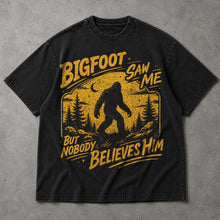 SF_COLOR=black; SF_ITEM=adult-t-shirt; SF_ROLE=main; Bigfoot Saw Me But Nobody Believes Him T-Shirt Vintage Sasquatch Forest Tee - Black Adult T-Shirt product image