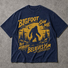 SF_COLOR=navy; SF_ITEM=adult-t-shirt; SF_ROLE=main; Bigfoot Saw Me But Nobody Believes Him T-Shirt Vintage Sasquatch Forest Tee - Navy Adult T-Shirt product image