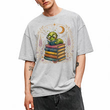 SF_COLOR=sport-grey; SF_ITEM=adult-t-shirt; SF_ROLE=main; Bookworm Caterpillar Reading Night Moon Flowersss T-Shirt Dreamer Tee - Sport Grey Adult T-Shirt product image