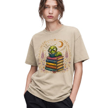 SF_COLOR=sand; SF_ITEM=adult-t-shirt; SF_ROLE=gallery; Bookworm Caterpillar Reading Night Moon Flowersss T-Shirt Dreamer Tee - Sand Adult T-Shirt product image