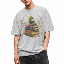SF_COLOR=sport-grey; SF_ITEM=adult-t-shirt; SF_ROLE=main; Bookworm Worm Glasses On Book Stack Floral Wreathss T-Shirt Book Tee - Sport Grey Adult T-Shirt product image