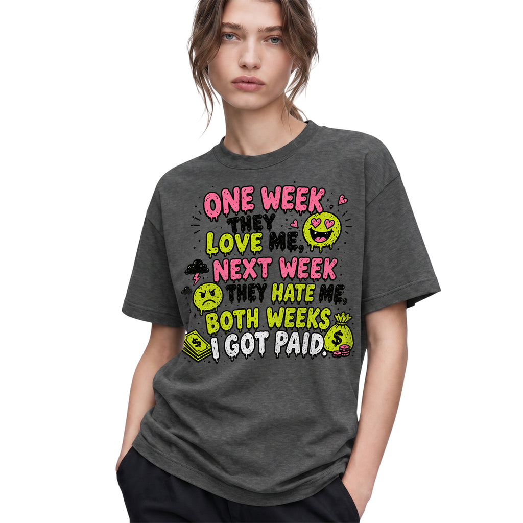 SF_COLOR=dark-heather; SF_ITEM=adult-t-shirt; SF_ROLE=gallery; Both Weeks I Got Paid Funny Quote T-Shirt Sarcastic Hustle Money Business Tee - Dark Heather Adult T-Shirt product image